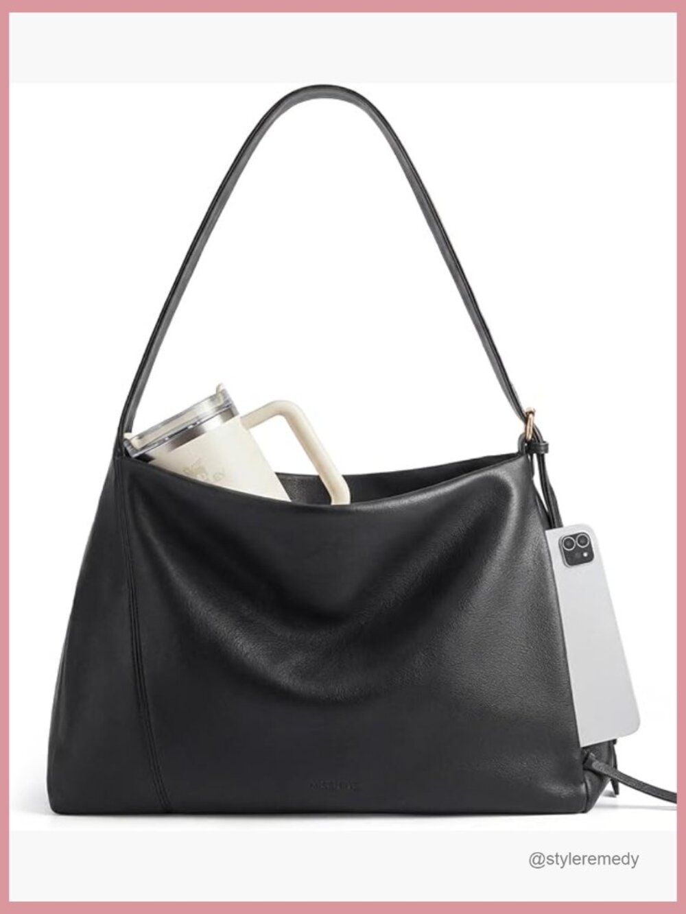 Vegan Leather Tote Bag Hobo Crossbody with Multi Pockets Large